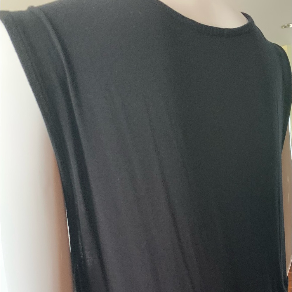 Soft light Black V neck dress at knee length nice pleads below bustier Size XL - Picture 8 of 13